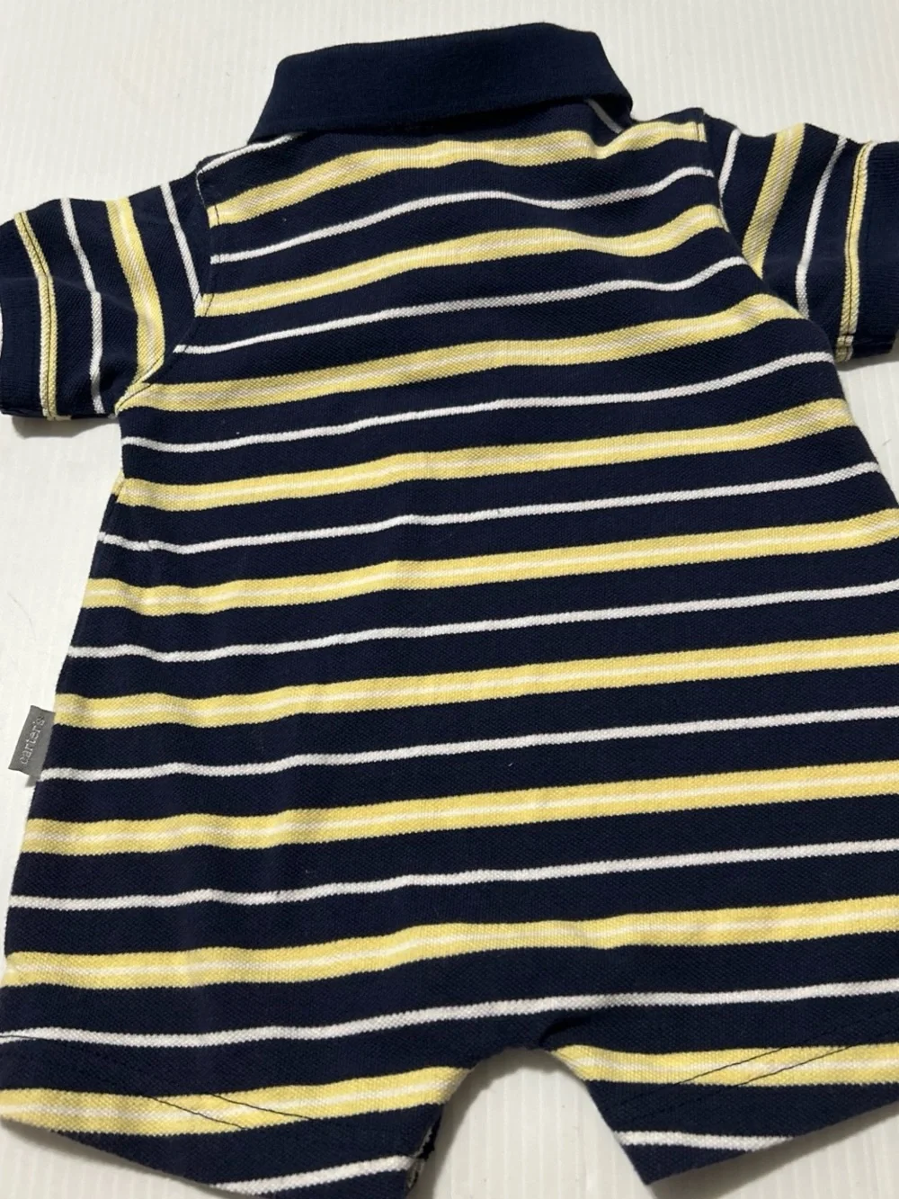Carter's Navy, Yellow & White Striped Polo One-Piece